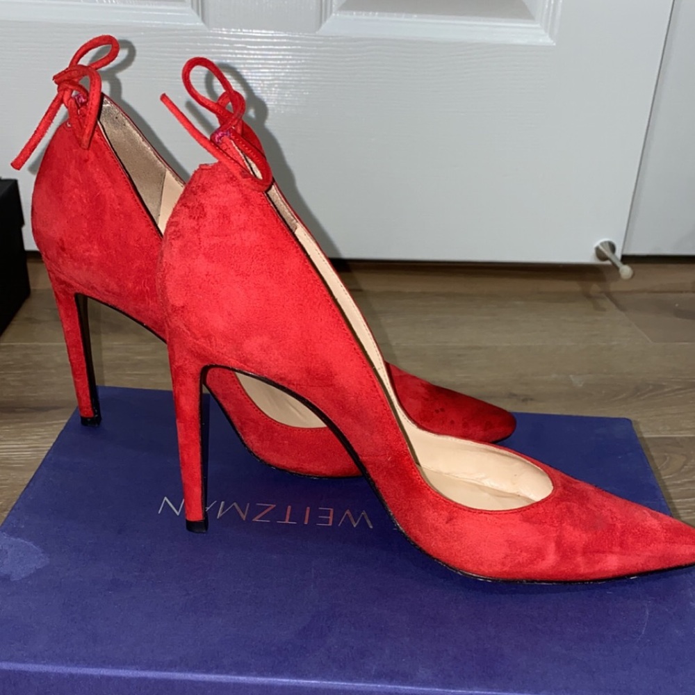 Stuart Weizman Peakabow Red Pump Size 37 - image 1